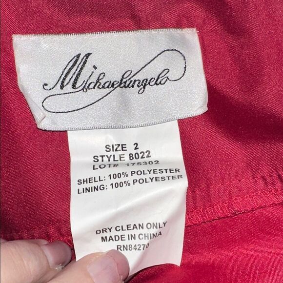 Michaelangelo Scarlet lined gown with scarf size 2 - Picture 8 of 9